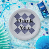 Hartelijk dank voor de Professional Blue Diamond P Papieren Bordje (Feest)