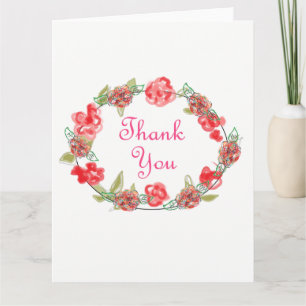 Hartelijk dank voor de roze en witte decoratieve k bedankkaart