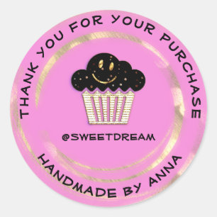 Hartelijk dank voor de Shop Chocolade Muffin Smile Ronde Sticker