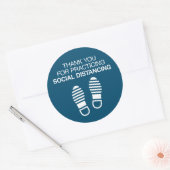 Hartelijk dank voor de sociale vervorming ronde sticker (Envelop)