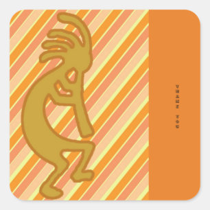 Hartelijk dank voor de Southwest Gold Kokopelli Fl Vierkante Sticker