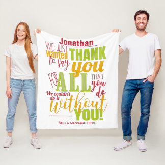 Hartelijk dank voor de Typografische Bedankt Beric Fleece Deken