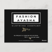 Hartelijk dank voor de visitekaartjes briefkaart (Achterkant)