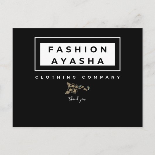 Hartelijk dank voor de visitekaartjes briefkaart (Voorkant)