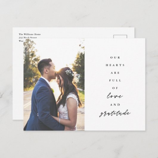 Hartelijk dank voor de volle bruiloft briefkaart (Voorkant / Achterkant)