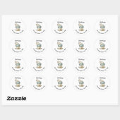 Hartelijk dank voor de waterverf-theetparty ronde sticker (Vel)