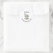Hartelijk dank voor de waterverf-theetparty ronde sticker (Tas)