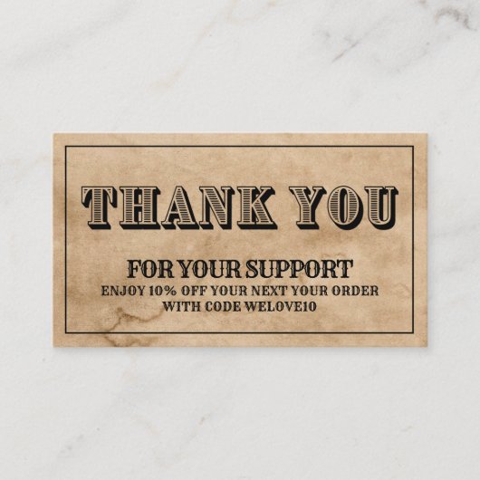 Hartelijk dank voor de  Westerne Korting op het in Visitekaartje (Voorkant)