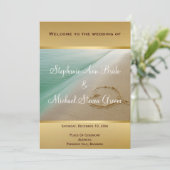 Hartelijk dank voor de zand-bruiloft-kaart programma (Staand voorkant)