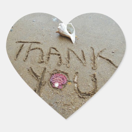 Hartelijk dank voor de zandschalen en het strand hart sticker (Voorkant)