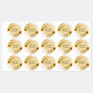 Hartelijk dank voor de zonnebloemlabels labels