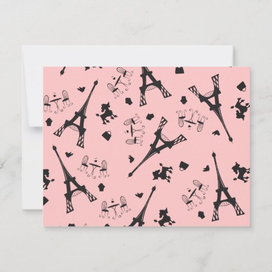 Hartelijk dank voor een feest in het roze bedankkaart (Achterkant)