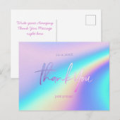 Hartelijk dank voor Faux Folie Holographic Briefka Briefkaart (Voorkant / Achterkant)