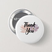 Hartelijk dank voor Floral Ronde Button 5,7 Cm (Voorkant /achterkant)