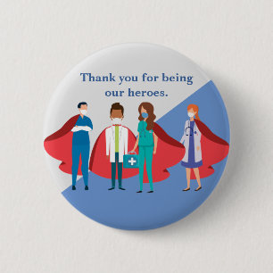 Hartelijk dank voor gezondheidswerkers Hero Doctor Ronde Button 5,7 Cm