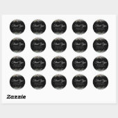 Hartelijk dank voor Glitter Business Black Ronde Sticker (Vel)