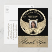 Hartelijk dank voor Gold Angel Wings Briefkaart (Voorkant / Achterkant)