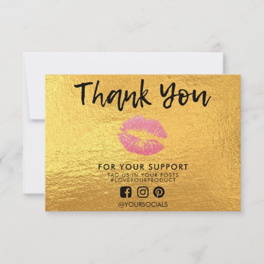 Hartelijk dank voor Gold Glitter Lips Media Insert (Voorkant)