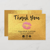 Hartelijk dank voor Gold Glitter Lips Media Insert (Voorkant / Achterkant)