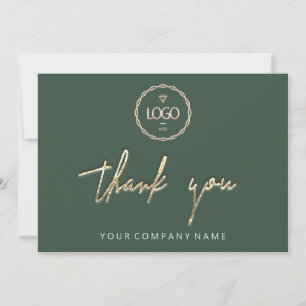 Hartelijk dank voor Golden Script Logo Script Gree Kaart