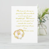 Hartelijk dank voor gouden bruiloft kaart (Staand voorkant)