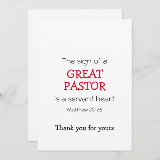 Hartelijk dank voor GREAT PASTOR SERVANT HEART Mod (Voorkant / Achterkant)