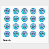 Hartelijk dank voor het abstracte kleurrijke turqu ronde sticker (Vel)