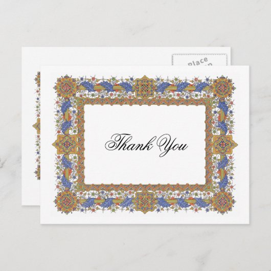 Hartelijk dank voor het Art-Briefkaart van elegan Briefkaart (Voorkant / Achterkant)