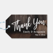 Hartelijk dank voor het Casual handschrift Wooden Cadeaulabel (Achterkant Horizontaal)