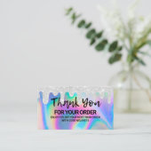 Hartelijk dank voor het elegant Holographic Drip i Visitekaartje (Staand voorkant)