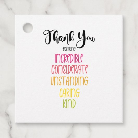 Hartelijk dank voor het feit dat je vriendelijke l bedankjes labels (Voorkant)