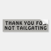 Hartelijk dank voor het feit dat u geen zwarte en  bumpersticker (Voorkant)