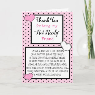 Hartelijk dank voor het feit dat u mijn NOT NEEDY- Kaart