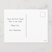 Hartelijk dank voor het feit dat u mijn vriend ben feestdagenkaart (Achterkant)