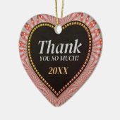 Hartelijk dank voor het gloedvuurhart keramisch ornament (Links)