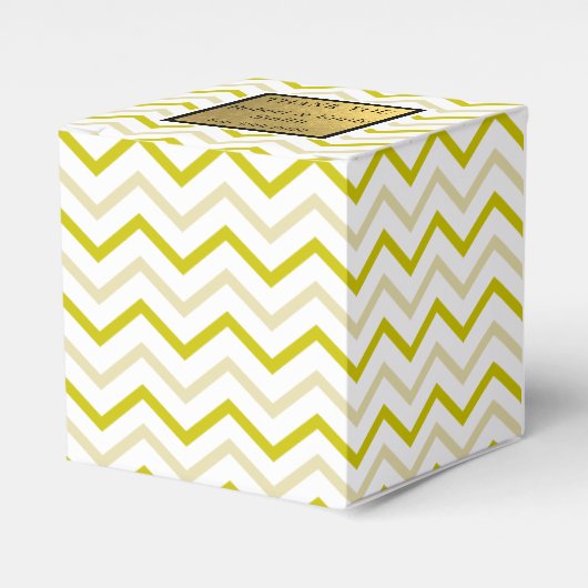 Hartelijk dank voor het Gold Glitter Zigzag Chevro Bedankdoosjes (Voorkant Zijde)