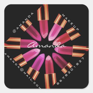 Hartelijk dank voor het Logo Roos Red Lipstick Ins Vierkante Sticker