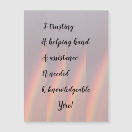 Hartelijk dank voor het Magnetisch Wenskaart