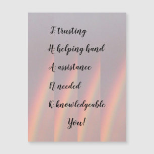 Hartelijk dank voor het Magnetisch Wenskaart