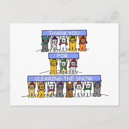 Hartelijk dank voor het schoonmaken van de sneeuw briefkaart (Voorkant)
