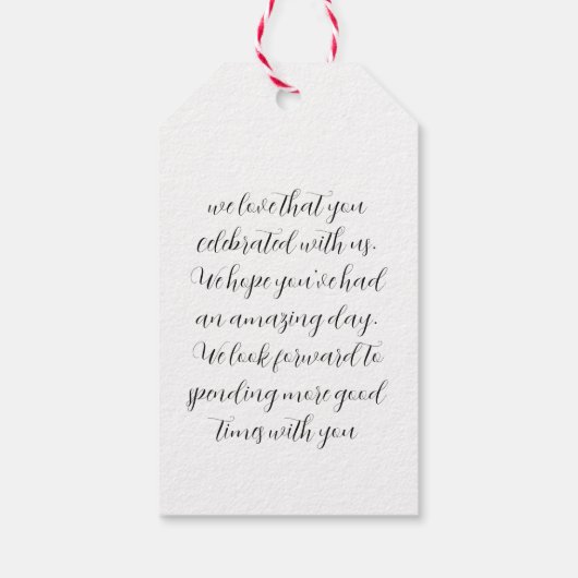 Hartelijk dank voor het script Black & White Photo Cadeaulabel (Achterkant)