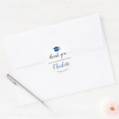 Hartelijk dank voor het Script Blue Afstudeerder G Ronde Sticker (Envelop)