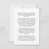 Hartelijk dank voor het sympathie van de speciale  kaart (Achterkant)