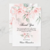 Hartelijk dank voor het sympathie voor de roze Flo Bedankkaart (Voorkant / Achterkant)