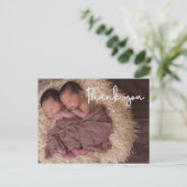 Hartelijk dank voor het Twin baby Birth Announouno Briefkaart (Staand voorkant)