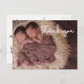 Hartelijk dank voor het Twin baby Birth Announouno Briefkaart (Voorkant / Achterkant)
