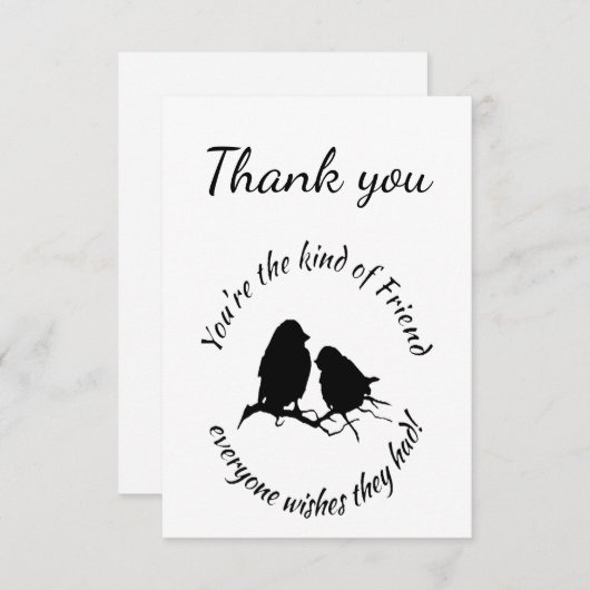 Hartelijk dank voor het vriendschapsvriendschap da bedankkaart (Voorkant / Achterkant)