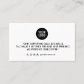 Hartelijk dank voor het winkelen Visitekaartje Mod (Achterkant)