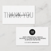 Hartelijk dank voor het winkelen Visitekaartje Mod (Voorkant / Achterkant)