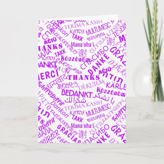 Hartelijk dank voor Kaart in meerdere talen (Voorkant)